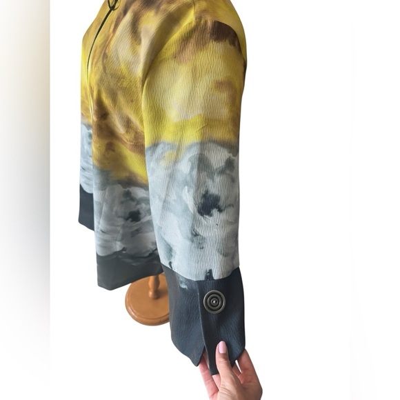 NWT IC Collection by Connie K 2X Abstract Watercolor Blouse Artwear Avant Garde - Picture 3 of 12